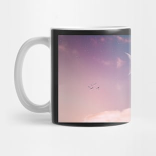 Birds in pink sky Mug